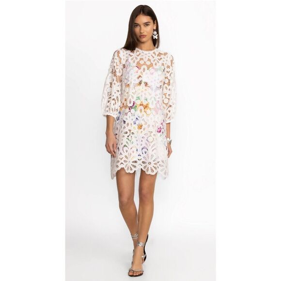 JOHNNY WAS LISETTA LACE MINI DRESS - NWT - $538 MSRP - Picture 4 of 5